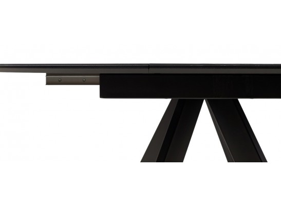 Стол БОНЖУР 100 ЧЕРНЫЙ МРАМОР, черная шагрень, стекло / ЧЕРНЫЙ каркас в Ростове-на-Дону