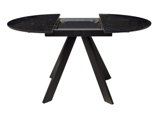 Стол БОНЖУР 100 ЧЕРНЫЙ МРАМОР, черная шагрень, стекло / ЧЕРНЫЙ каркас в Ростове-на-Дону