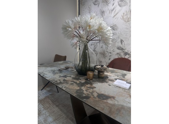 Стол ALONSO 200 TL-137 матовый, итальянская керамика/медный брашированный каркас, ®DISAUR в Ростове-на-Дону