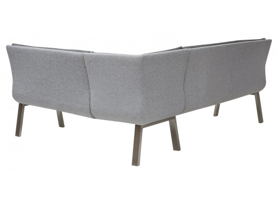 Скамья угловая MALIAN GREY 211х171,5 см, экокожа + ткань в Ростове-на-Дону