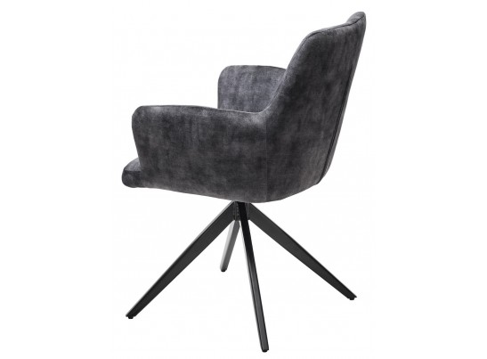 Стул DANTE 360 град. поворот. VT5001-3 античный серый, велюр без "пальчиковый"/ черный, DISAUR в Ростове-на-Дону