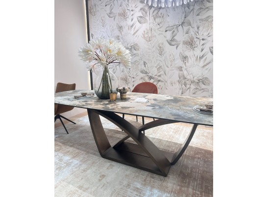 Стол ALONSO 200 TL-137 матовый, итальянская керамика/медный брашированный каркас, ®DISAUR в Ростове-на-Дону