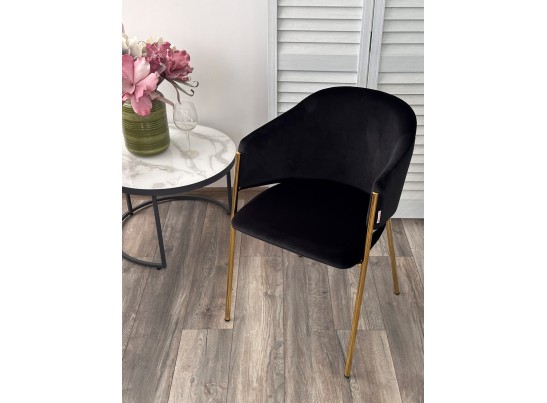 Стул DILL MOMO-47 черный, велюр "беспальчиковый"/ золотой каркас в Ростове-на-Дону
