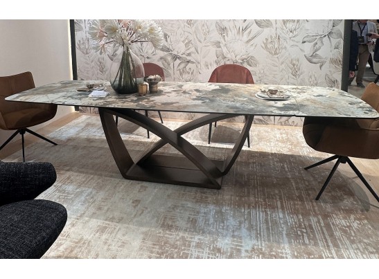 Стол ALONSO 200 TL-137 матовый, итальянская керамика/медный брашированный каркас, ®DISAUR в Ростове-на-Дону