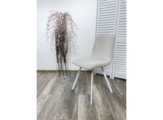 Стул ELVIS WZ2042-19 галечный серый фактурный велюр/ белый каркас в Ростове-на-Дону