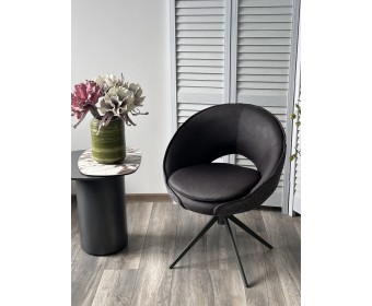 Стул ANABEL 360 град. поворот Черный Maison 99# / OTE COBBLE 457 / серый каркас, ®DISAUR