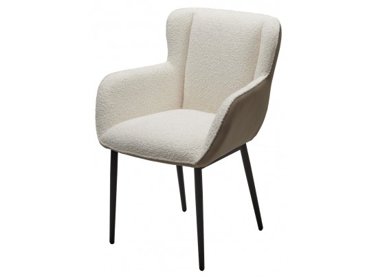 Стул VOLCANO Белый Wales-101, ткань / светло-бежевый Maison 09, экокожа/ черный каркас, DISAUR в Ростове-на-Дону