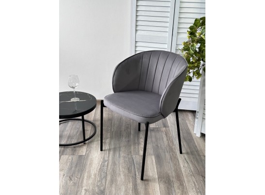 Стул ДЕНИ, цвет Velutto 32 Антрацитовый, велюр / черный каркас в Ростове-на-Дону
