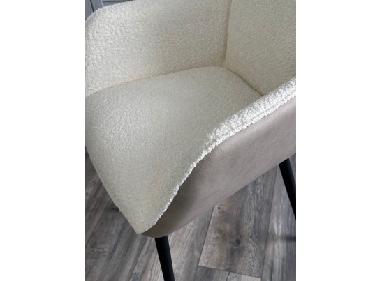 Стул VOLCANO Белый Wales-101, ткань / светло-бежевый Maison 09, экокожа/ черный каркас, DISAUR в Ростове-на-Дону