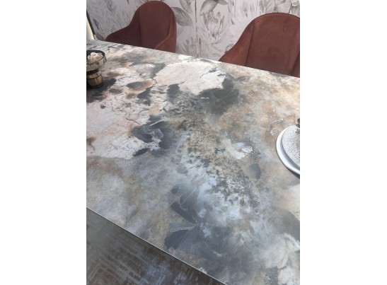 Стол ALONSO 200 TL-137 матовый, итальянская керамика/медный брашированный каркас, ®DISAUR в Ростове-на-Дону