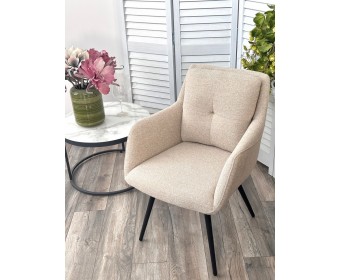 Стул VALLEYS Бежевый Lake-110, ткань / черный каркас / Товарный знак DISAUR