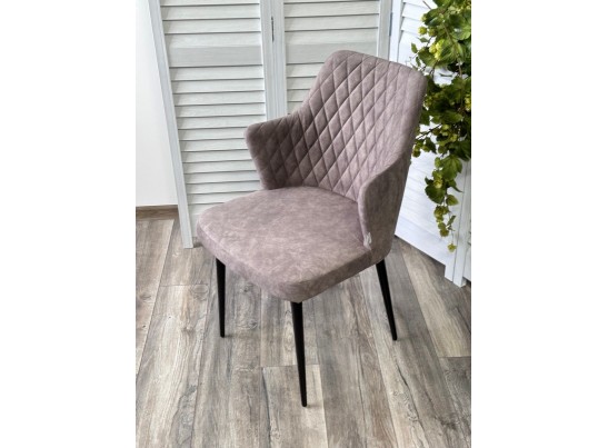 Стул HERMAN Kashemir 925 Серо-коричневый, велюр / черный каркас в Ростове-на-Дону