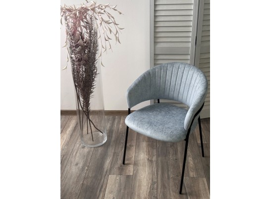 Стул ГЕММА, цвет RAIN 13 blue, велюр / черный каркас в Ростове-на-Дону