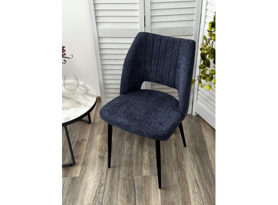 Стул LONDON UF998-13 темно-синий, букле / черный каркас / Товарный знак DISAUR в Ростове-на-Дону
