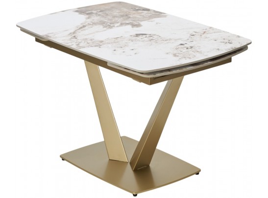 Стол ALATRI 120 GLOSS LUXURY PANDORA SOLID CERAMIC / шампань, ®DISAUR в Ростове-на-Дону