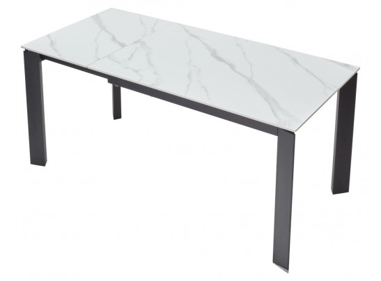 Стол CORNER 120 MATT WHITE MARBLE SOLID CERAMIC / BLACK, ®DISAUR в Ростове-на-Дону Стол CORNER 120 MATT WHITE MARBLE SOLID CERAMIC / BLACK, ®DISAUR в Ростове-на-Дону