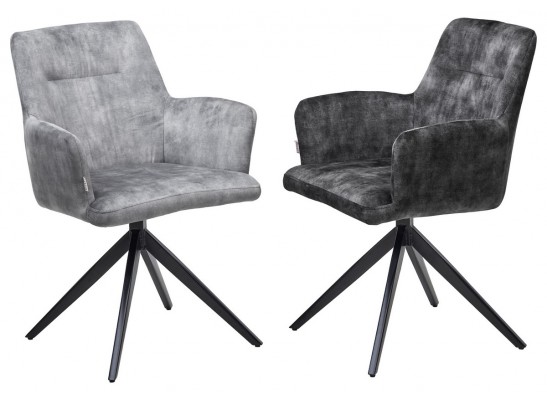 Стул DANTE 360 град. поворот. VT5001-7 античный светло-серый, велюр без "пальчиковый"/черный, DISAUR в Ростове-на-Дону