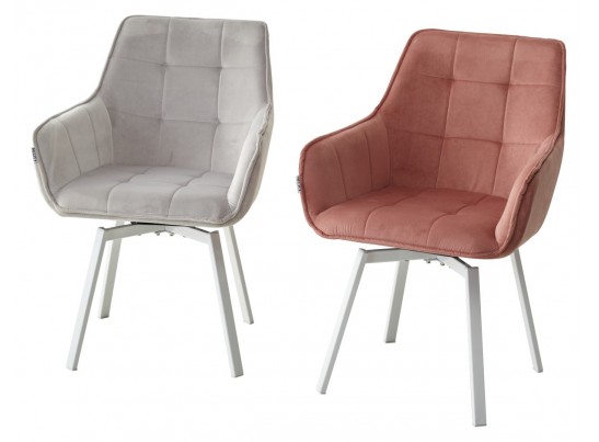 Стул MAVERICK 360 град. поворот. BLUVEL-03 LIGHT GREY, велюр/ белый каркас, в Ростове-на-Дону