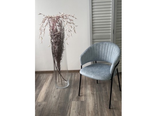 Стул ГЕММА, цвет RAIN 13 blue, велюр / черный каркас в Ростове-на-Дону