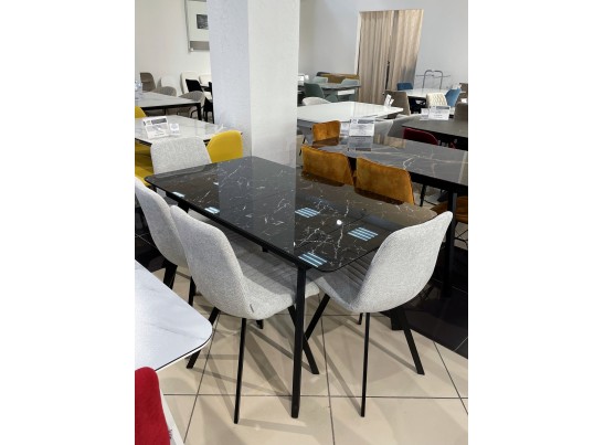 Стул ELVIS WZ2042-19 галечный серый фактурный велюр/ черный каркас в Ростове-на-Дону