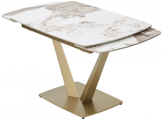 Стол ALATRI 120 GLOSS LUXURY PANDORA SOLID CERAMIC / шампань, ®DISAUR в Ростове-на-Дону