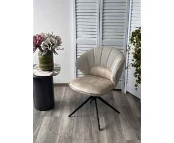 Стул ASTRA 360 град. поворот Белый Sonic 23 ткань / 7525-01 велюр / черный каркас, ®DISAUR