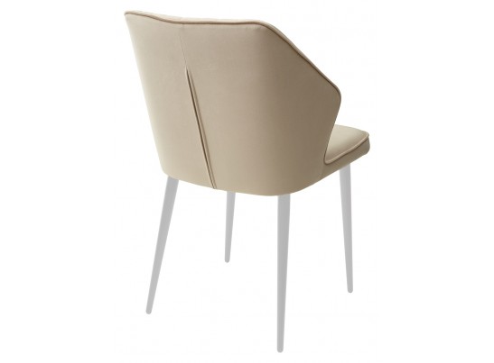 Стул SEATTLE-V БЕЖЕВЫЙ #5, велюр / белый каркас в Ростове-на-Дону