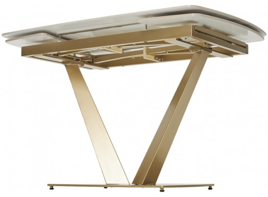 Стол ALATRI 120 GLOSS LUXURY PANDORA SOLID CERAMIC / шампань, ®DISAUR в Ростове-на-Дону