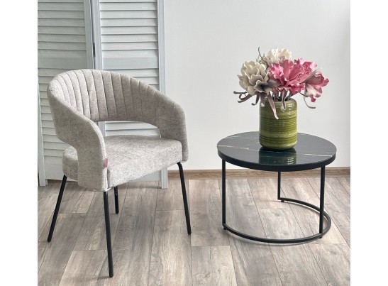 Стул SNUG 3018-03 светло-серый, шенилл / черный каркас, ®DISAUR в Ростове-на-Дону