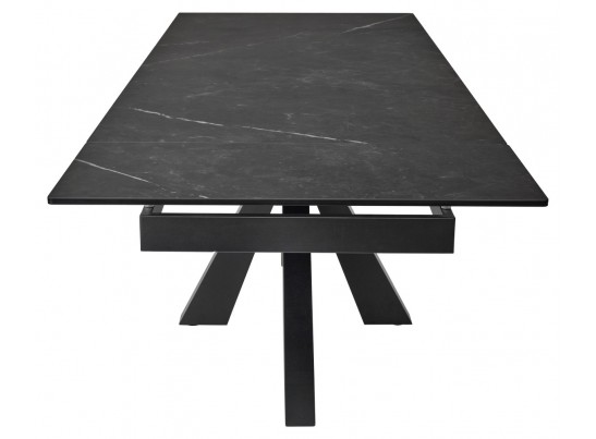Стол ALEZIO 160 KL-135 Темно-серый мрамор матовый, итальянская керамика/ BLACK в Ростове-на-Дону