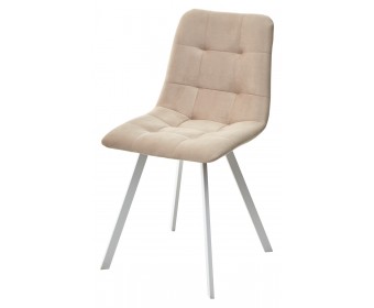Стул CHILLI-Q SQUARE бежевый #5, велюр / белый каркас, 4 шт./1 к, 