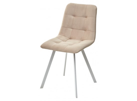 Стул CHILLI-Q SQUARE бежевый #5, велюр / белый каркас, 4 шт./1 к, в Ростове-на-Дону
