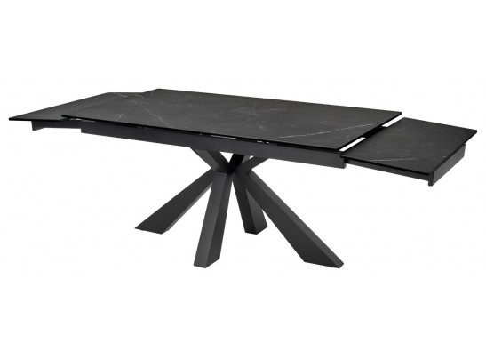 Стол ALEZIO 160 KL-135 Темно-серый мрамор матовый, итальянская керамика/ BLACK в Ростове-на-Дону