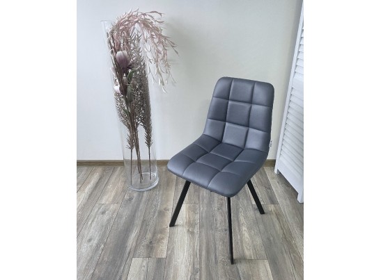 Стул CHILLI SQUARE HK017-09 серо-черничный, PU/ черный каркас в Ростове-на-Дону