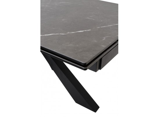 Стол ALEZIO 160 KL-135 Темно-серый мрамор матовый, итальянская керамика/ BLACK в Ростове-на-Дону
