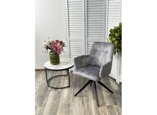 Стул DANTE 360 град. поворот. VT5001-7 античный светло-серый, велюр без "пальчиковый"/черный, DISAUR в Ростове-на-Дону