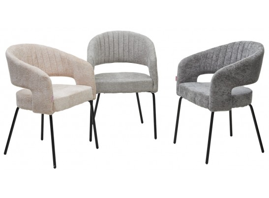 Стул SNUG 3018-03 светло-серый, шенилл / черный каркас, ®DISAUR в Ростове-на-Дону