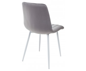 Стул DUBLIN G062-40 серый, велюр / белый каркас 