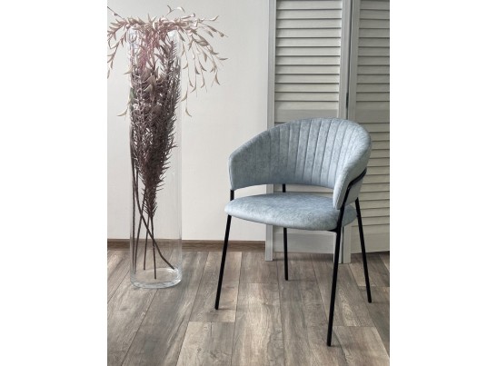 Стул ГЕММА, цвет RAIN 13 blue, велюр / черный каркас в Ростове-на-Дону