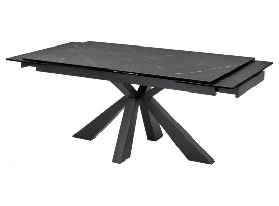 Стол ALEZIO 160 KL-135 Темно-серый мрамор матовый, итальянская керамика/ BLACK в Ростове-на-Дону