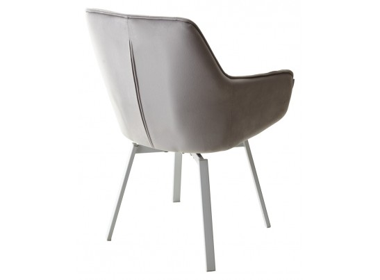 Стул MAVERICK 360 град. поворот. BLUVEL-03 LIGHT GREY, велюр/ белый каркас, в Ростове-на-Дону