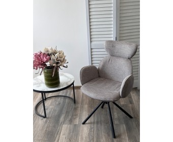 Стул VARDY 360 град.поворот. Brego-07 Серый, ткань/ 7525-180 Серый, велюр/Черный, ®DISAUR