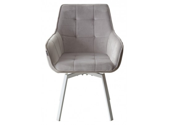 Стул MAVERICK 360 град. поворот. BLUVEL-03 LIGHT GREY, велюр/ белый каркас, в Ростове-на-Дону