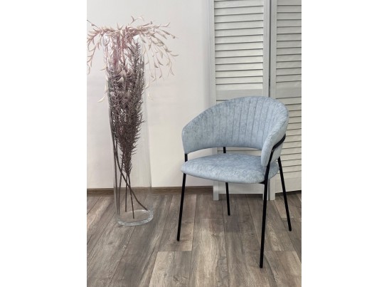 Стул ГЕММА, цвет RAIN 13 blue, велюр / черный каркас в Ростове-на-Дону