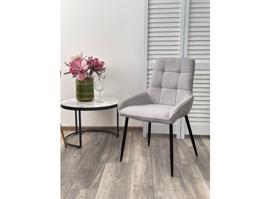 Стул CARACAS Barrel-83 Серый, ткань / черный каркас Товарный знак DISAUR в Ростове-на-Дону