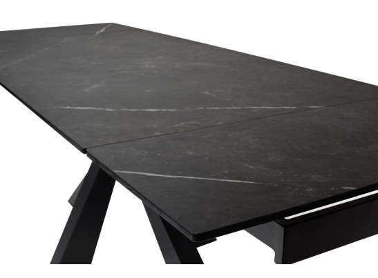 Стол ALEZIO 160 KL-135 Темно-серый мрамор матовый, итальянская керамика/ BLACK в Ростове-на-Дону