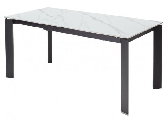 Стол CORNER 120 MATT WHITE MARBLE SOLID CERAMIC / BLACK, ®DISAUR в Ростове-на-Дону Стол CORNER 120 MATT WHITE MARBLE SOLID CERAMIC / BLACK, ®DISAUR в Ростове-на-Дону