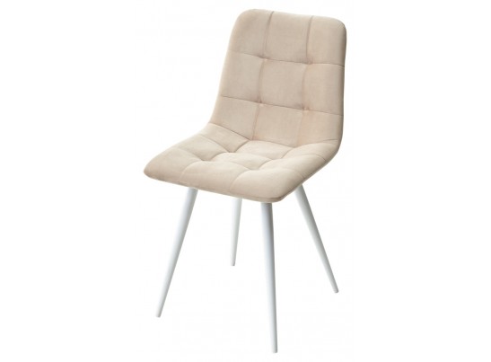 Стул CHILLI-Q бежевый #5, велюр / белый каркас, 4 шт/ 1 к, в Ростове-на-Дону