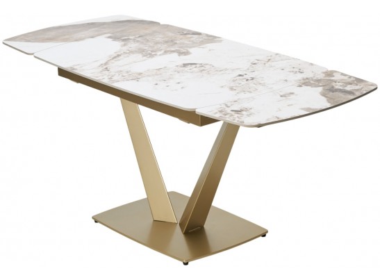 Стол ALATRI 120 GLOSS LUXURY PANDORA SOLID CERAMIC / шампань, ®DISAUR в Ростове-на-Дону