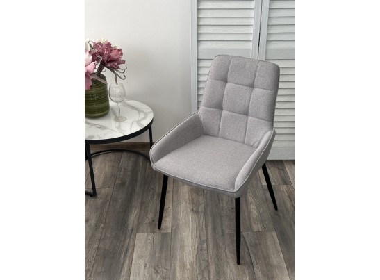 Стул CARACAS Barrel-83 Серый, ткань / черный каркас Товарный знак DISAUR в Ростове-на-Дону